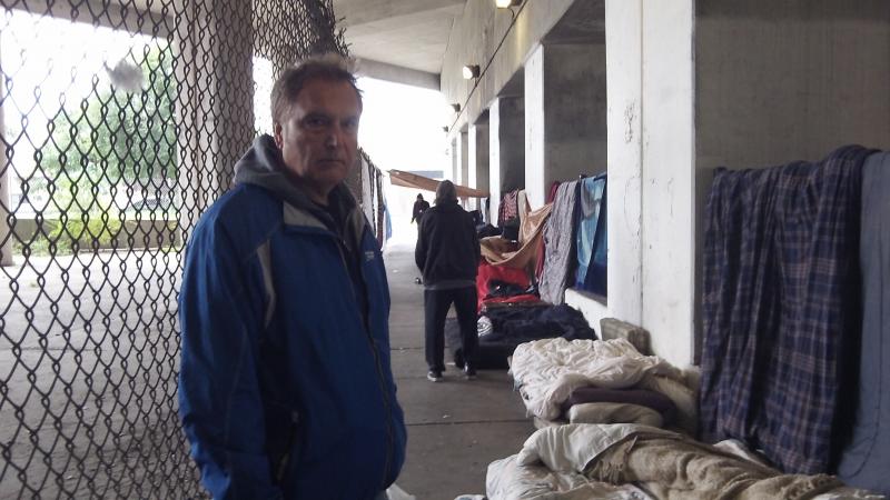 AE La Piana founder and president of GCA visiting a homeless encamptment
