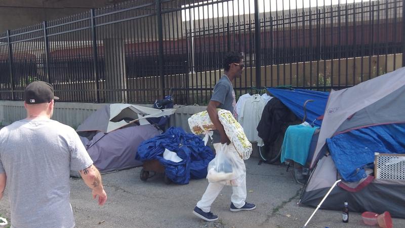 GCA volunteers working a homeless encampment in Chicago