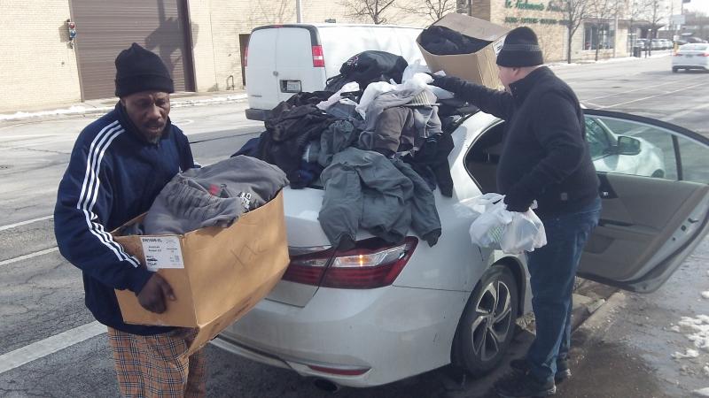 GCA distributing supplies to the homeless in Chicago, IL 2020